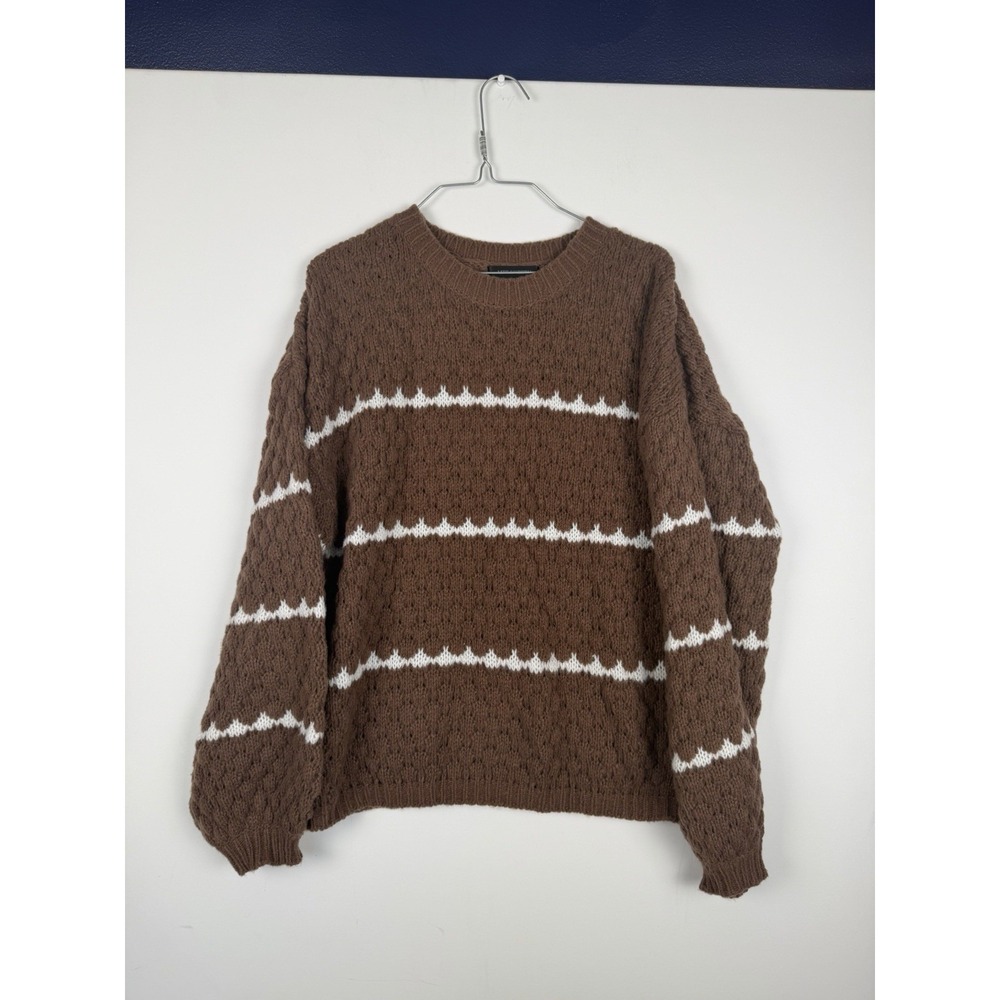 merokeety crewneck sweater Brown/white Size M‎ Women's